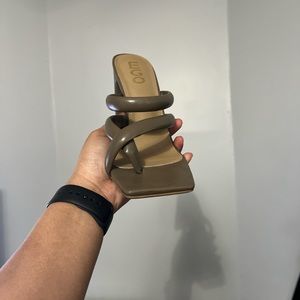 Khaki Green Sandal Heels